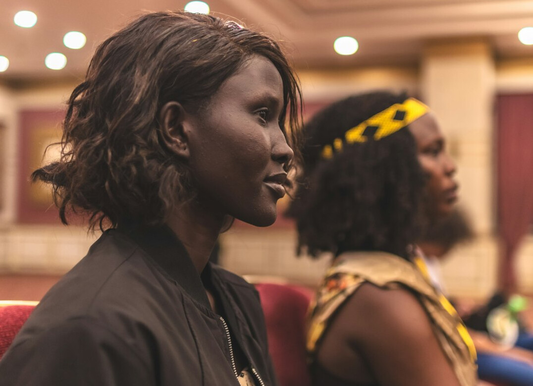person listening attentively in conversation