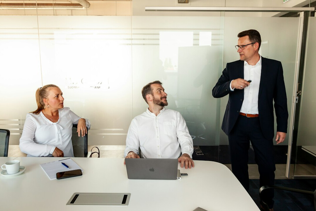 confident business presentation