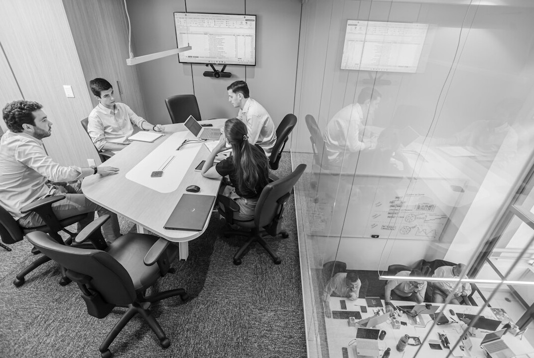 group discussion in meeting room